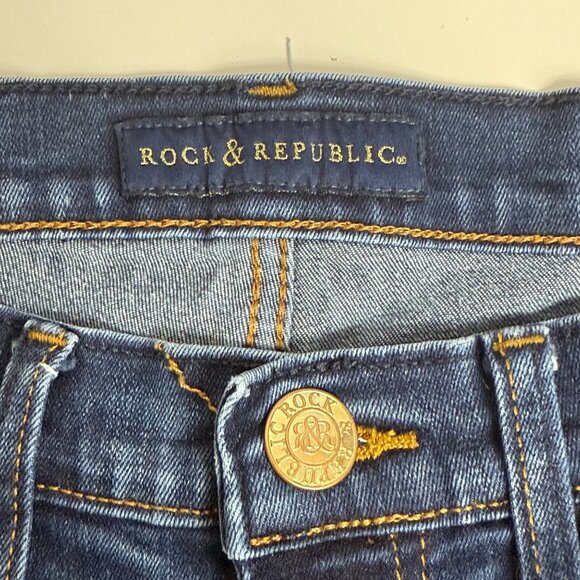 Rock & Republic Kasandra Bootcut Jeans Womens 8 Blue Denim Stretch Mid Rise - Picture 7 of 8